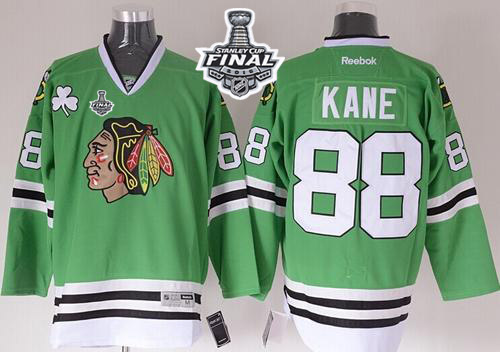 NHL Chicago Blackhawks #88 Patrick Kane Green 2015 Stanley Cup Stitched Jerseys