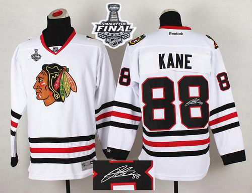 NHL Chicago Blackhawks #88 Patrick Kane White Autographed 2015 Stanley Cup Stitched Jerseys