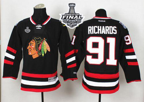 NHL Chicago Blackhawks #91 Brad Richards Black 2014 Stadium Series 2015 Stanley Cup Stitched Jerseys