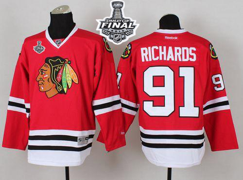 NHL Chicago Blackhawks #91 Brad Richards Red 2015 Stanley Cup Stitched Jerseys