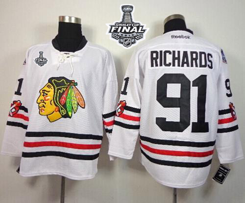 NHL Chicago Blackhawks #91 Brad Richards White 2015 Winter Classic 2015 Stanley Cup Stitched Jerseys