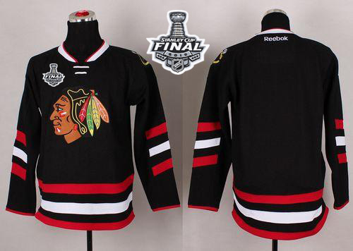 NHL Chicago Blackhawks Blank Black 2014 Stadium Series 2015 Stanley Cup Stitched Jerseys