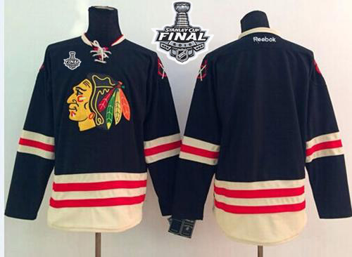 NHL Chicago Blackhawks Blank Black 2015 Winter Classic 2015 Stanley Cup Stitched Jerseys