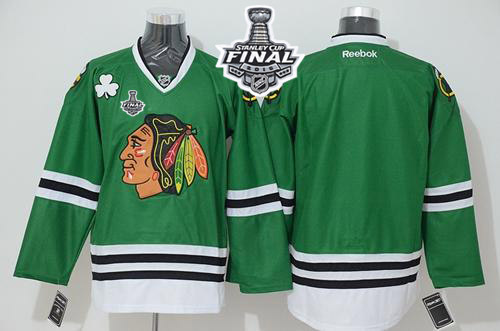NHL Chicago Blackhawks Blank Green 2015 Stanley Cup Stitched Jerseys
