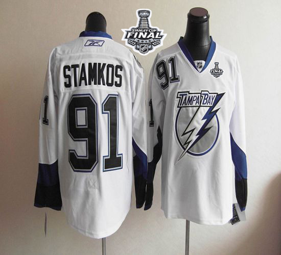 NHL Tampa Bay Lightning #91 Steven Stamkos White 2015 Stanley Cup Stitched Jerseys