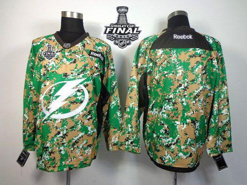 NHL Tampa Bay Lightning Blank Camo Veterans Day Practice 2015 Stanley Cup Stitched Jerseys