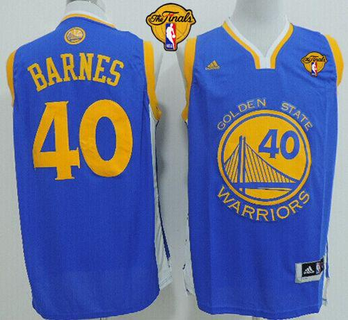 NBA Revolution 30 Warriors #40 Golden State Warrlors Barnes Blue The Finals Patch Stitched Jerseys
