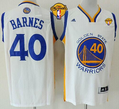 NBA Revolution 30 Warriors #40 Golden State Warrlors Barnes White The Finals Patch Stitched Jerseys