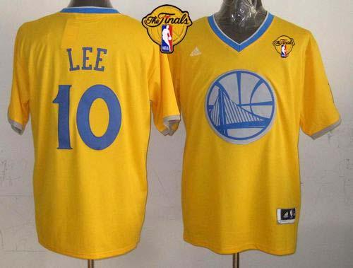 NBA Golden State Warrlors #10 David Lee Gold 2013 Christmas Day Swingman The Finals Patch Stitched Jerseys