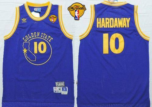 NBA Golden State Warrlors #10 Tim Hardaway Blue New Throwback The Finals Patch Stitched Jerseys