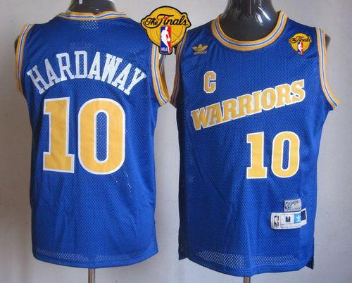 NBA Golden State Warrlors #10 Tim Hardaway Blue Throwback The Finals Patch Stitched Jerseys