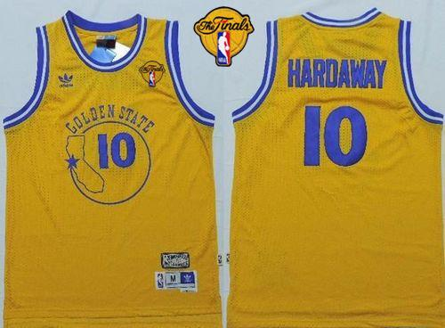 NBA Golden State Warrlors #10 Tim Hardaway Gold New Throwback The Finals Patch Stitched Jerseys