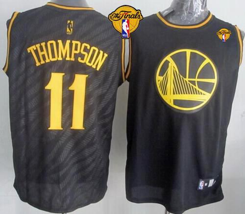 NBA Golden State Warrlors #11 Klay Thompson Black Precious Metals Fashion The Finals Patch Stitched Jerseys