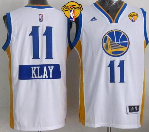 NBA Golden State Warrlors #11 Klay Thompson White 2014-15 Christmas Day The Finals Patch Stitched Jerseys