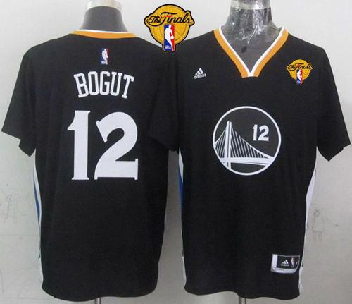 NBA Golden State Warrlors #12 Andrew Bogut Black New Alternate The Finals Patch Stitched Jerseys