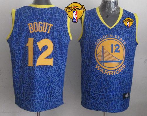 NBA Golden State Warrlors #12 Andrew Bogut Blue Crazy Light The Finals Patch Stitched Jerseys