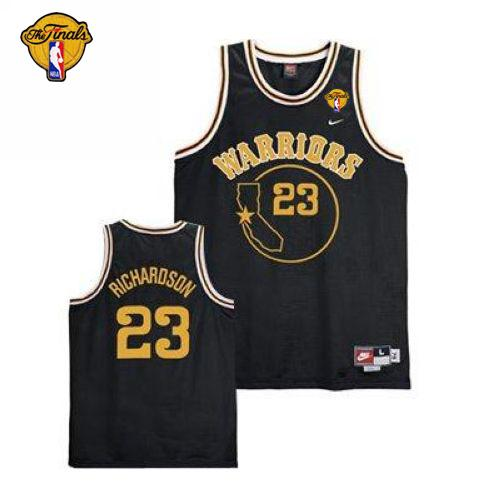 NBA Golden State Warrlors #23 Jason Richardson Black Throwback The Finals Patch Stitched Jerseys