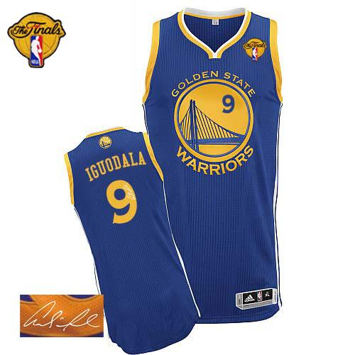 NBA Revolution 30 Autographed Golden State Warrlors #9 Andre Iguodala Blue The Finals Patch Stitched Jerseys