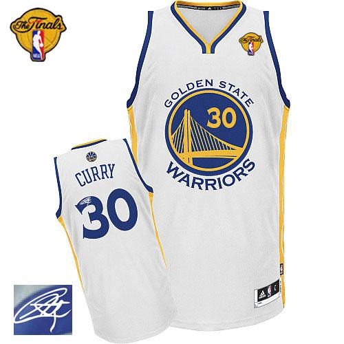 NBA Revolution 30 Autographed Golden State Warrlors #30 Stephen Curry White The Finals Patch Stitched Jerseys
