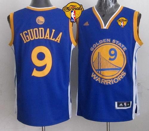 NBA Revolution 30 Golden State Warrlors #9 Andre Iguodala Blue The Finals Patch Stitched Jerseys