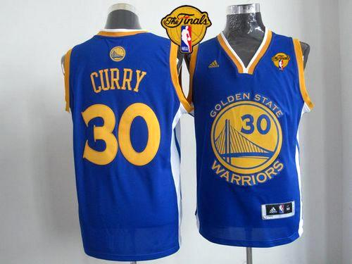 NBA Revolution 30 Golden State Warrlors #30 Stephen Curry Blue The Finals Patch Stitched Jerseys