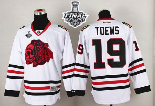 NHL Chicago Blackhawks #19 Jonathan Toews White(Red Skull) 2015 Stanley Cup Stitched Jerseys