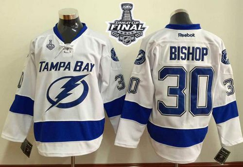 NHL Tampa Bay Lightning #30 Ben Bishop White 2015 Stanley Cup Stitched Jerseys