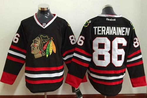 NHL Chicago Blackhawks #86 Teuvo Teravainen Black Stitched Jerseys