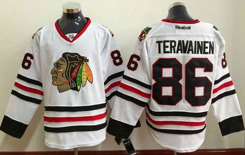 NHL Chicago Blackhawks #86 Teuvo Teravainen White Stitched Jerseys