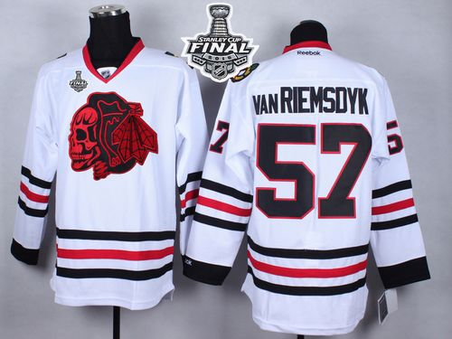 NHL Chicago Blackhawks #57 Trevor Van Riemsdyk White(Red Skull) 2015 Stanley Cup Stitched Jerseys