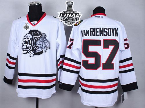 NHL Chicago Blackhawks #57 Trevor Van Riemsdyk White(White Skull) 2015 Stanley Cup Stitched Jerseys