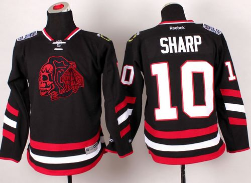 NHL Youth Chicago Blackhawks #10 Patrick Sharp Black(Red Skull) 2014 Stadium Series Stitched