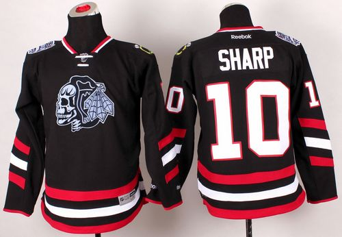 NHL Youth Chicago Blackhawks #10 Patrick Sharp Black(White Skull) 2014 Stadium Series Stitched