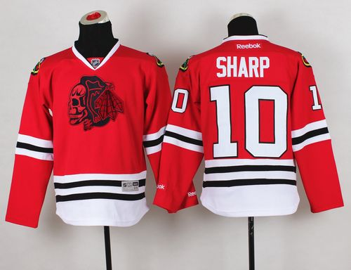 NHL Youth Chicago Blackhawks #10 Patrick Sharp Red(Red Skull) Stitched