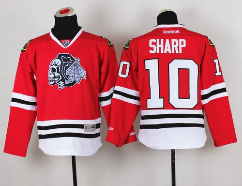 NHL Youth Chicago Blackhawks #10 Patrick Sharp Red(White Skull) Stitched