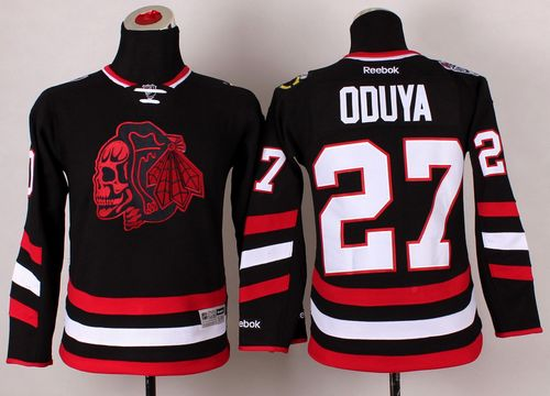 NHL Youth Chicago Blackhawks #27 Johnny Oduya Black(Red Skull) 2014 Stadium Series Stitched