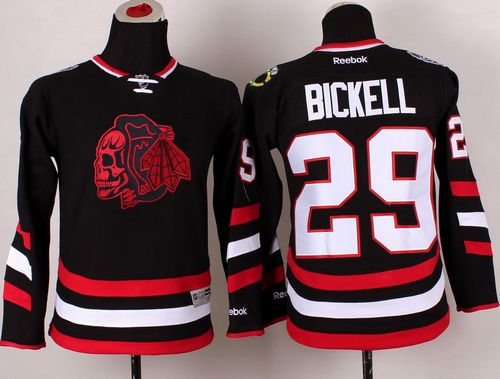 NHL Youth Chicago Blackhawks #29 Bryan Bickell Black(Red Skull) 2014 Stadium Series Stitched