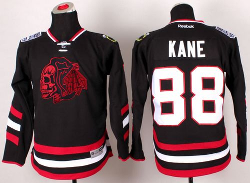 NHL Youth Chicago Blackhawks #88 Patrick Kane Black(Red Skull) 2014 Stadium Series Stitched