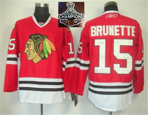 NHL Chicago Blackhawks #15 Brunette Red 2015 Stanley Cup Champions jerseys