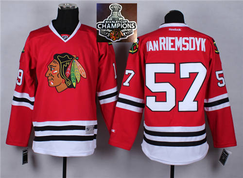 NHL Chicago Blackhawks #57 Van RIEMSDYK Red 2015 Stanley Cup Champions jerseys