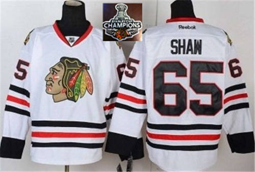 NHL Chicago Blackhawks #65 Andrew Shaw White 2015 Stanley Cup Champions jerseys