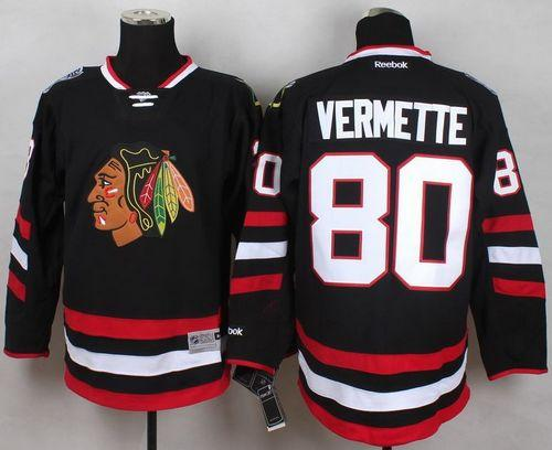 NHL Chicago Blackhawks #80 Antoine Vermette Black 2014 Stadium Series jerseys