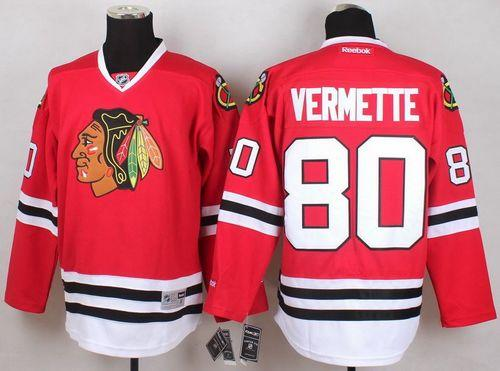 NHL Chicago Blackhawks #80 Antoine Vermette Red jerseys