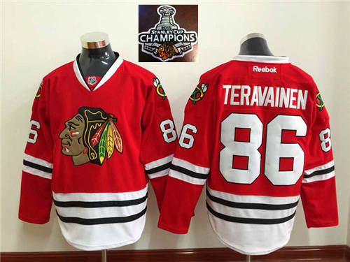 NHL Chicago Blackhawks #86 Teravainen Red 2015 Stanley Cup Champions jerseys