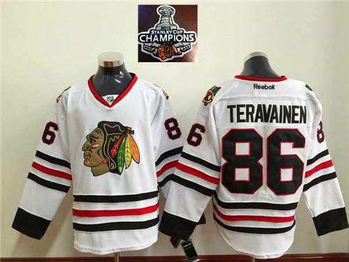 NHL Chicago Blackhawks #86 Teravainen White 2015 Stanley Cup Champions jerseys