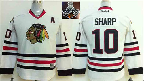 NHL Youth Chicago Blackhawks #10 Patrick Sharp White 2015 Stanley Cup Champions jerseys