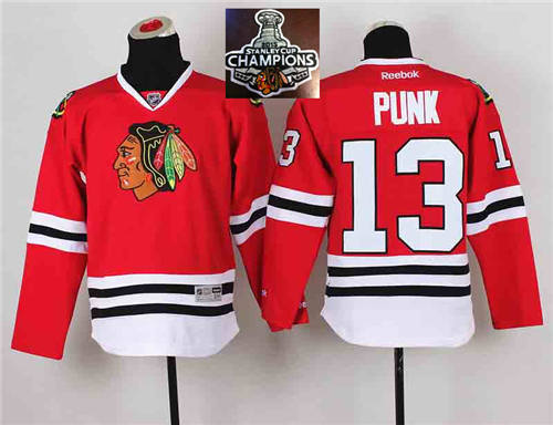 NHL Youth Chicago Blackhawks #13 Punk Red 2015 Stanley Cup Champions jerseys