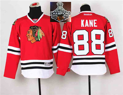 NHL Youth Chicago Blackhawks #88 Patrick Kane Red 2015 Stanley Cup Champions jerseys