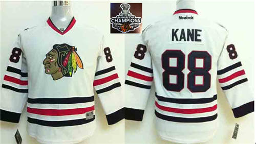 NHL Youth Chicago Blackhawks #88 Patrick Kane White 2015 Stanley Cup Champions jerseys