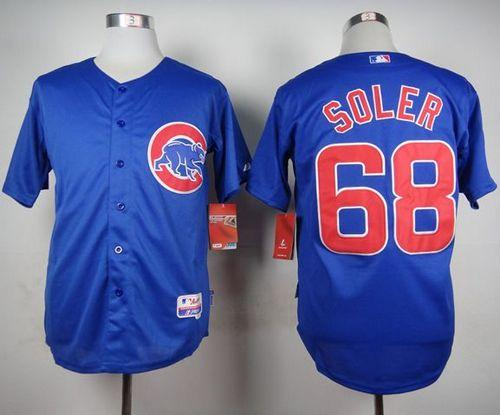 MLB Chicago Cubs #68 Jorge Soler Blue Alternate Cool Base Stitched Baseball jerseys